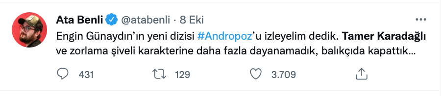 sosyal medyada andropoz ve tamer karadagli yorumlari